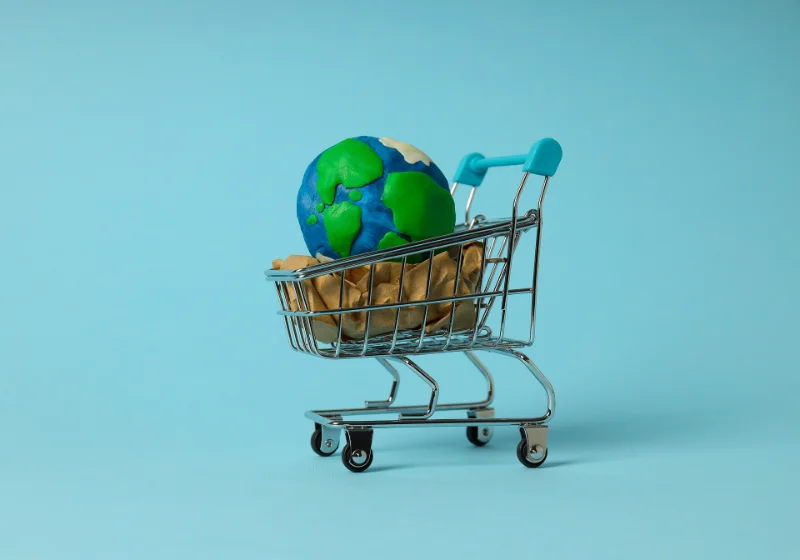 An artificial image of the Earth within a trolley