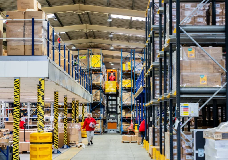 An image of EC Group's warehouse containing employees and fulfilment support